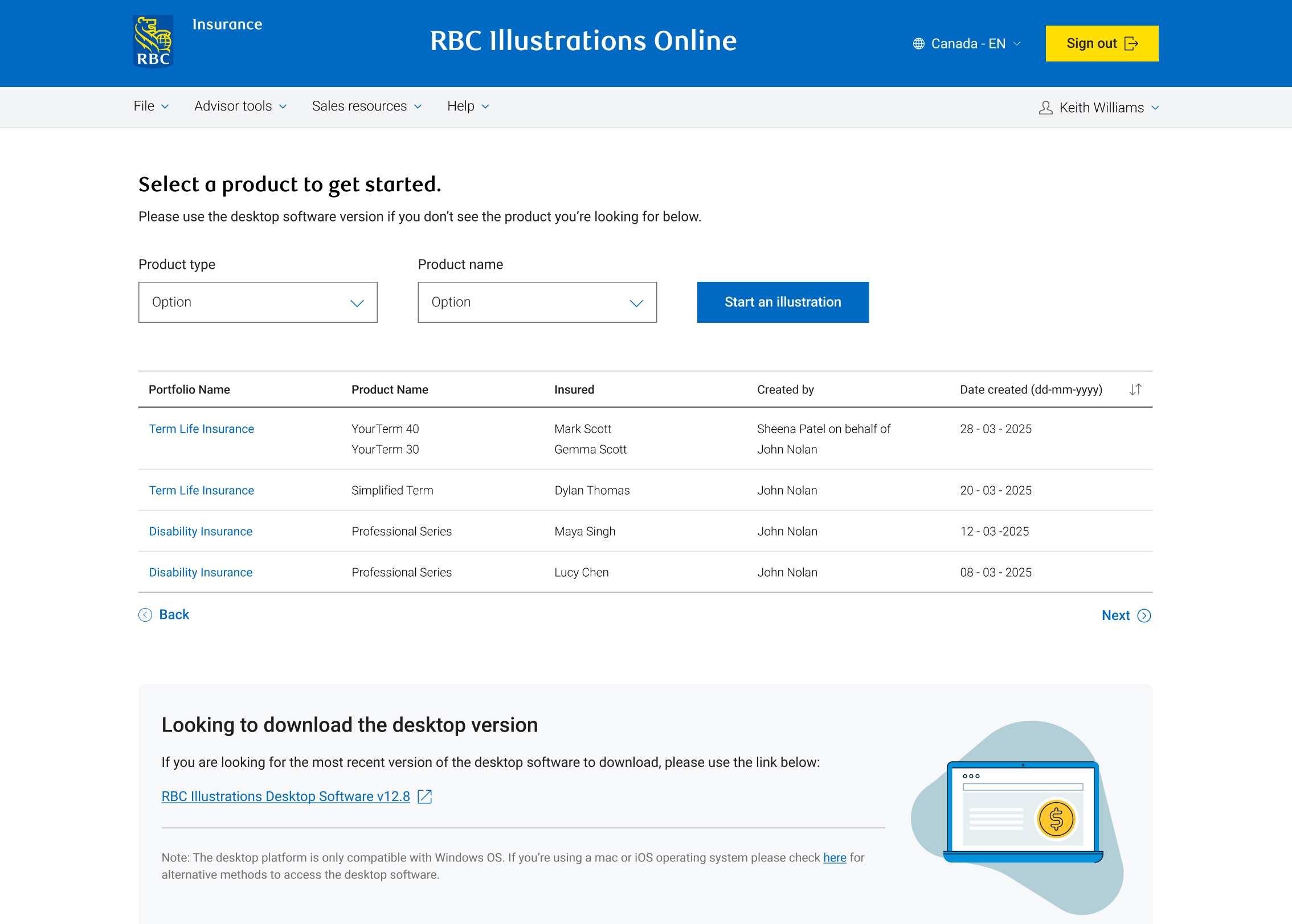 Modernized insurance quote interface 1